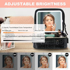 Mocado Travel Makeup Bag with LED Lighted Mirror, Travel Makeup Organizer - Image 3