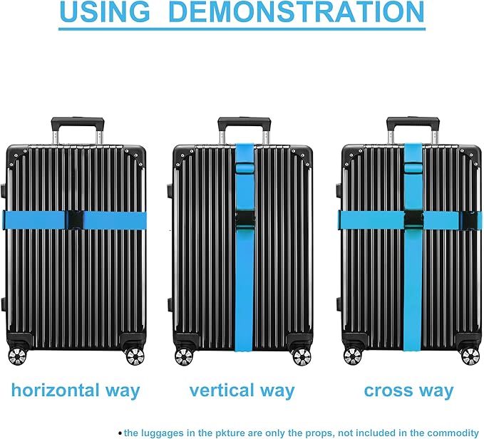 Luggage Straps for Suitcases TSA Approved Travel Belt 4 Pack by Chelmon - Image 5