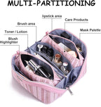 Travel Makeup Bag for Women: Large Capacity Open Flat Make up Bag Set of 3 - Image 6