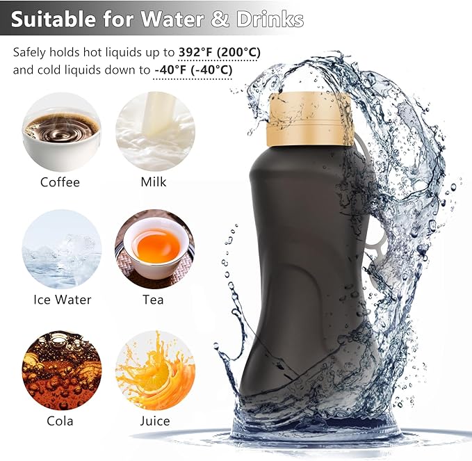 Collapsible Water Bottles, Leak Proof, Reuseable BPA Free Silicone Foldable - Image 6