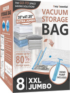 8 Pack XXL Jumbo Vacuum Storage Bags, Extra Large Vacuum Seal Bags by CozyEssential