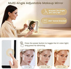 Makeup Case with Magnetic Lighted Mirror Makeup Organizer Box Travel Cosmetic - Image 7