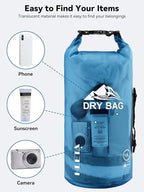 HEETA Dry Bag Waterproof for Women Men, 5L/10L/20L/30L/40L Roll Top Lightweight - Image 7