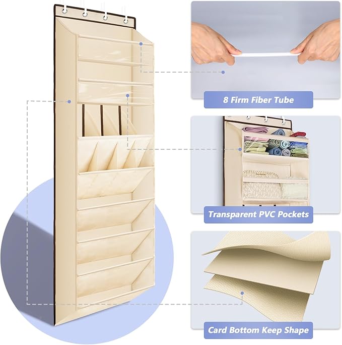 FENTEC 1 Pack Over The Door Shoe Organizer, 8-Tier Shoe Rack - Image 3