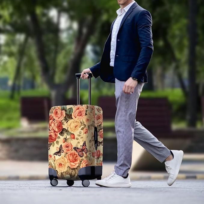 Pink Butterfly Suitcase Covers for Luggage Universal Fit 22-25 Inch Luggage - Image 3