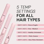 L'ANGE HAIR Le Duo Standard 360° Airflow 2 in 1 Straightener and Curler | 1 Inch Curling Wand & Titanium Flat Iron with 5.3" Plates | Hair Straightener & Curler for Short to Medium Hair (Blush)
