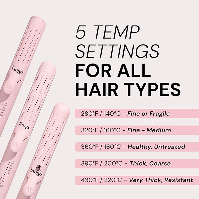 L'ANGE HAIR Le Duo Standard 360° Airflow 2 in 1 Straightener and Curler | 1 Inch Curling Wand & Titanium Flat Iron with 5.3" Plates | Hair Straightener & Curler for Short to Medium Hair (Blush)