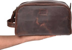 LEATHER VILLAGE Premium Leather Toiletry Travel Pouch - Image 6
