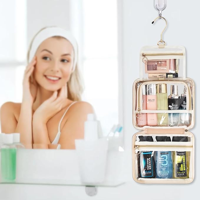 CUBETASTIC Clear Makeup Bags, Travel Make Up Organizer Storage Case, Hanging - Image 6