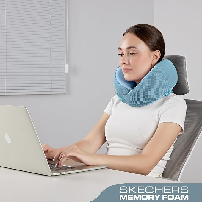 Skechers Women's Memory Foam Neck Pillow, Comfortable & Breathable Travel Pillow - Image 4