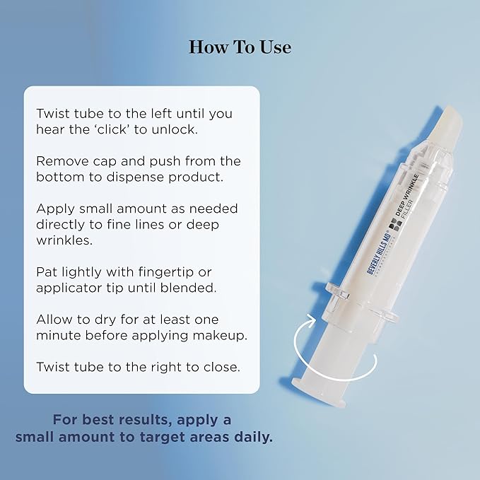 Beverly Hills MD Deep Wrinkle Filler- Decrease Appearance of Deep Wrinkles on Contact, Anti-Aging Serum for Smooth, Lifted Complexion- Helps Correct Fine Lines & Creases w/Diamond Dust & Polymers