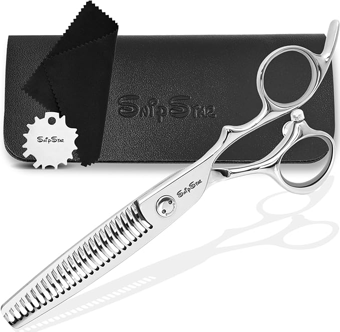 6.5" Professional Thinning Shears for Hair Cutting with CNC Tech, 440C Steel Sharp Hair Thinning Scissors, Convex Blades, Teeth Texture Texturizing Shears for Women Men Salon Stylist Home Hairdressing
