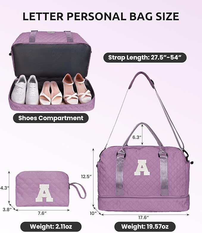 Unique Gifts for Her-Overnight Bags for Women, Personalized Weekender Bag - Image 3