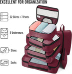 Veken 8 Set Packing Cubes for Travel Essentials, Suitcase Organizer Bags in 4 - Image 5