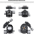 Leofoto Professional Camera Tripod, 4 Leg Sections, 360° Ball Head, Max Load - Image 3