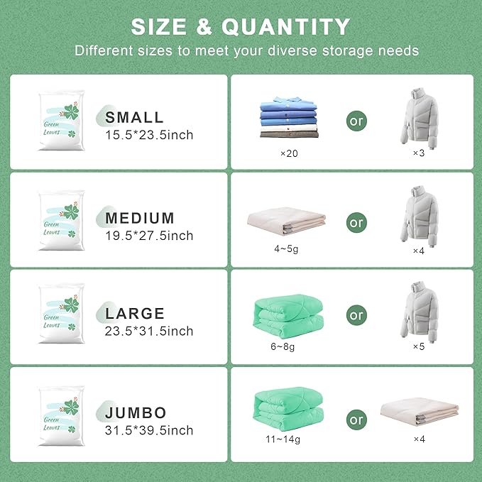 20 Pack Vacuum Storage Bags for Clothing Travel - Image 4