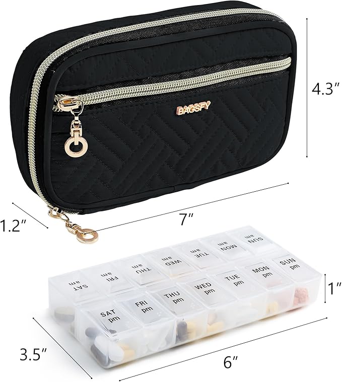 BAGSFY Pill Organizer Case 2 Times a Day- Weekly Medicine Organizer Travel Pill - Image 2