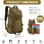 25L Hiking Backpack Small Tactical Backpack Daypack Camping Trekking Hunting - Image 3