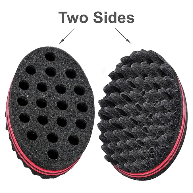 3 Pcs Afro Twist Upgrade Set: Hair Sponge Double-sided and 2 Twist Comb, Curl Sponge Hair Brush for Women Men Barber Personal Styling