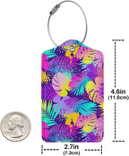 Set of 2 Purple Leaves of Palms Tree Luggage Tags - Image 5
