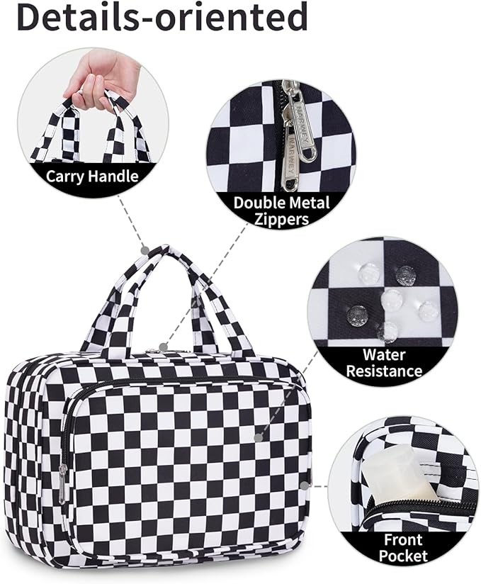 Narwey Travel Toiletry Bag for Women Large Hanging Makeup Bag Organizer - Image 8