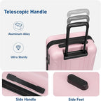 KYME Suitcase Hardshell With Double Spinner Wheels, PC+ABS TSA Lock Travel - Image 3