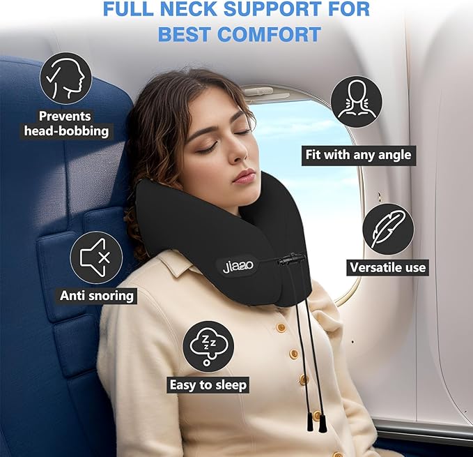 Travel Pillow, Neck Pillow Airplane, Plane Pillow Memory Foam Travel Neck Pillow - Image 2