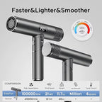 Dual Voltage Travel Hair Dryer 1500W - Worldwide 110V/240V Compatible with Auto-Clean Tech- Plasma Ionic Blow Dryer with Diffuser & Concentrator - Foldable Compact - Fast Drying (Grey Silver)