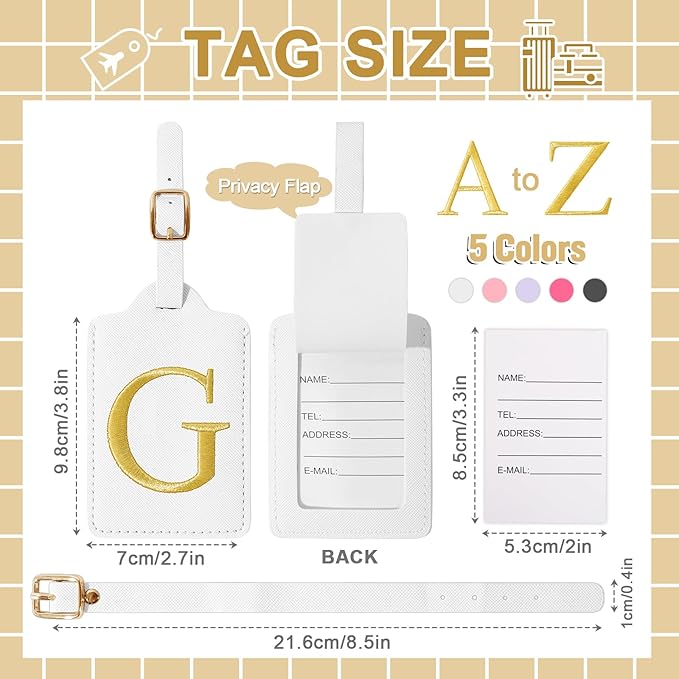 Personalized Initial Luggage Tags - Image 2