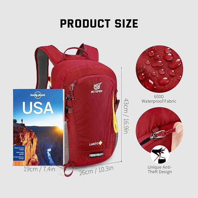 SKYSPER Small Hiking Backpack, 20L Lightweight Travel Backpacks Hiking Daypack - Image 5