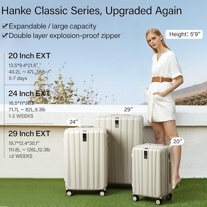 Hanke 20 Inch Expandable Carry on Luggage 22x14x9 Airline Approved Lightweight - Image 2
