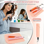 Large Silicone Heat Resistant Mat, Portable Travel Hot Hair Tools Holder Pad for Curling Iron, Flat Iron, Hair Straightener and Other Styling Tools(12.0" x 9.0")