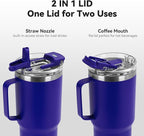 30oz Tumbler with Handle, Insulated Leak Proof Coffee Travel Mug with Straw Lid - Image 3