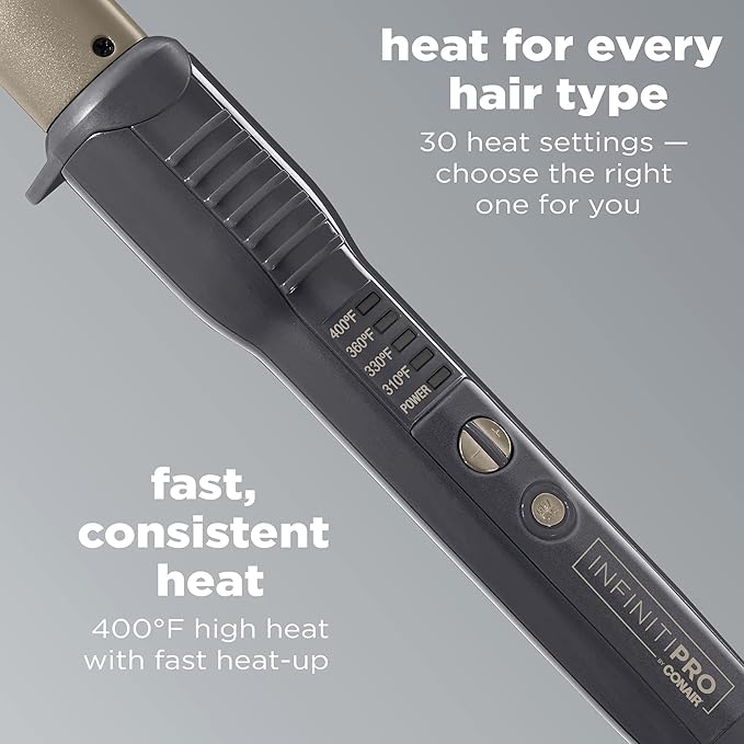 Conair INFINITIPRO Tourmaline Ceramic 1-Inch to 1/2-Inch Curling Wand, Tapered wand produces beachy waves