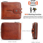 Men's brand buckle driver's license zipper genuine leather wallet, large - Image 2