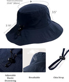 Water-Resistant Sun UPF 50+ Bucket Hat Protection Packable Brimmed Boonie - Image 6