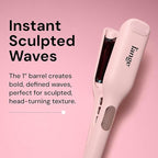 L'ANGE HAIR SculptWaver Titanium Deep Wave | Hair Crimper for Effortless Beach Waves | 3 Barrel Hair Waver with Adjustable Heat | Dual Voltage & Smart Timer | Styling Tools & Appliances, Blush - Small