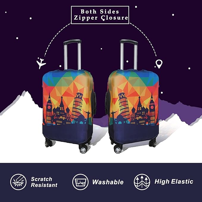 Explore Land Travel Luggage Cover Suitcase Protector Fits 23-26 Inch Case - Image 2