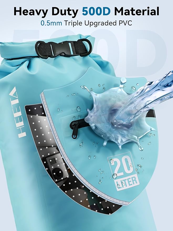 HEETA Waterproof Dry Bag with Front Zippered Pocket - Image 4