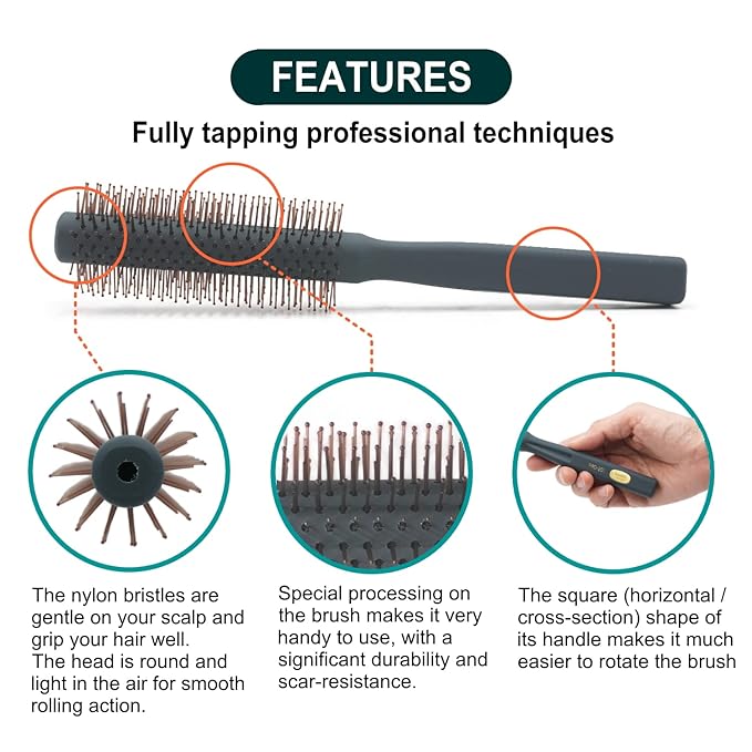 VESS Salon Roll Brush Professional Use PRO-201 For Short Hair and Medium Hair-D33 mm-Made in Japan