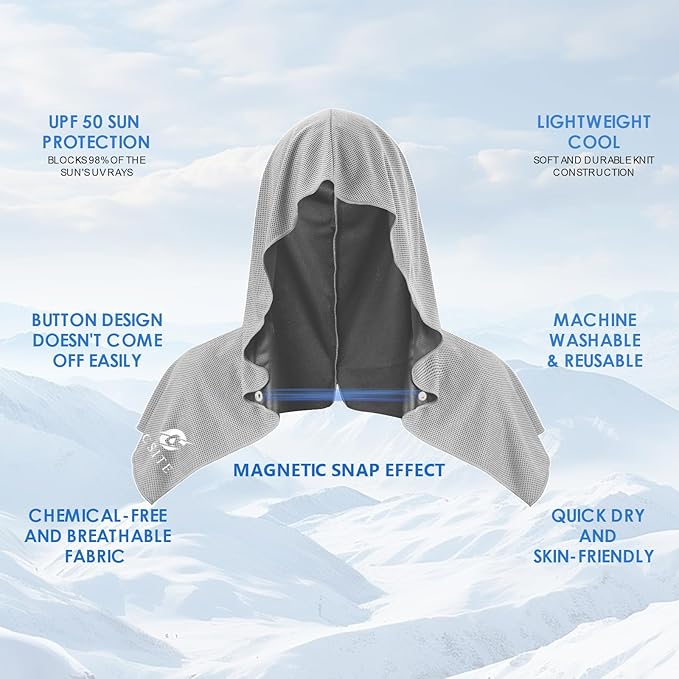 3 Pack Cooling Hoodie Towels for Neck and Face, UPF 50 Sun Protection & Instant - Image 2