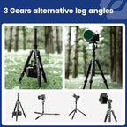 Fotopro 59" Carbon Fiber Travel Tripod, Compact Camera Tripod - Image 4