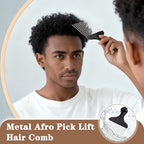 3 Pack Silicone Curling Hair Brush & Metal Afro Pick Hair Comb Set – Durable Washable Curl Sponge for Black Men, Natural Hair, Dreadlocks, Coils & 4C Afro HairStyling Tool