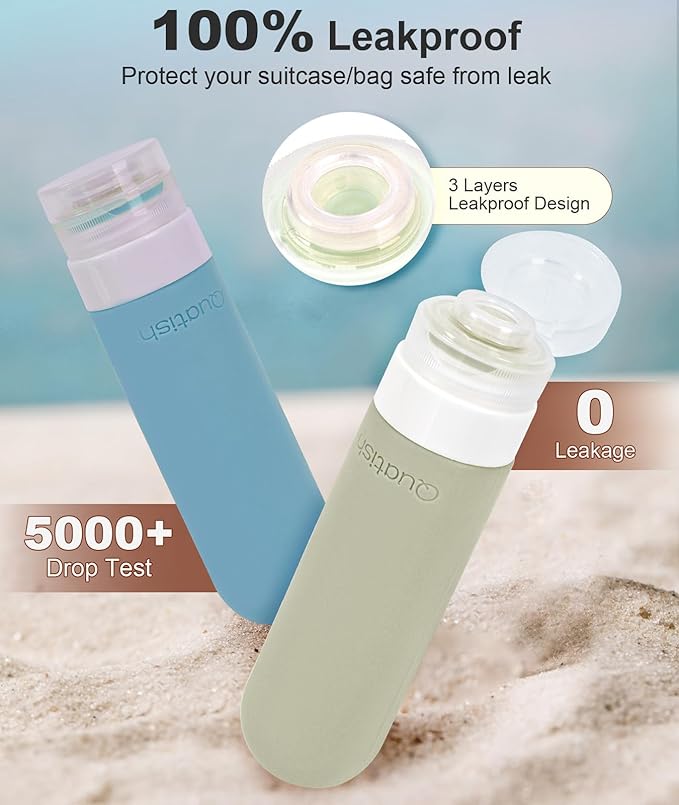 Quatish Travel Bottles for Toiletries, Original Patented Leak Proof Travel Size - Image 3