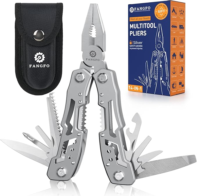 14-In-1 Multitool Pliers，Premium Portable Multi Tool ，with Safety Locking by fangfo