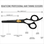 BEAUTICONE Thinning Shears for Hair Cutting, Professional Barber Hair Scissors, texturizing shears for Women/Men Trimming, Salon, Hair Layering scissor, Stainless Steel