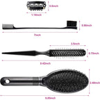 Boao 9 Pieces Wig Combs Set, Hair Edge Brush, Airbag Massage Comb, Wide Tooth Hair Comb, Clips, for Wig Stand, Human and Synthetic Extension