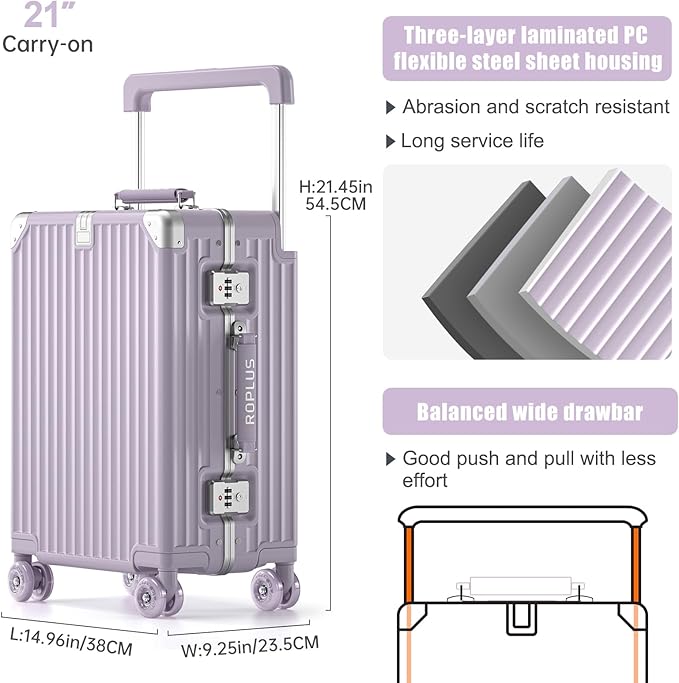 Aluminium Frame Checked-Luggage - Image 6