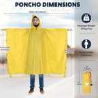 ANYOO Hooded Rain Poncho for Adults Waterproof Lightweight Rain Coat for Men - Image 2