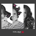 Round Brush Set for Blow Drying - Round Hair Brush Set with Detachable Barrels Styling Tool, Roller with 6 Barrels 1 Handle 6 Clips, 3 Different Hair Rollers to Create Your Hairstyle - Purple Black